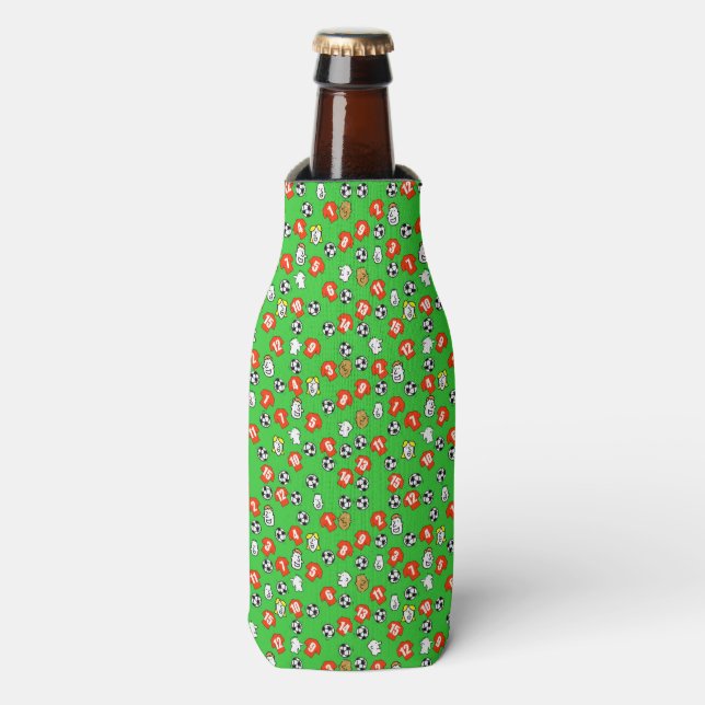 Porta-garrafa Design de futebol com camisas em vermelho (Frente da Garrafa)