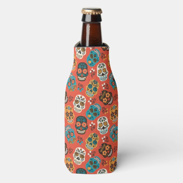 Porta-garrafa Dia das Cascas de Açúcar Mortas, Laranja (Frente da Garrafa)
