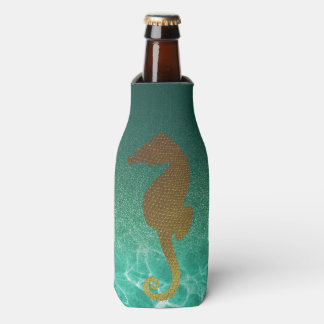 Porta-garrafa Dourado Cavalo-marinho e Glitter Glitter Cooler
