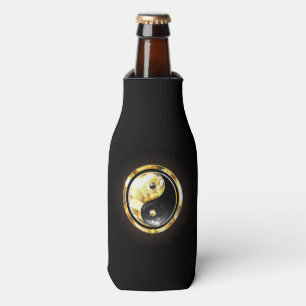Porta-garrafa Dourado Yin Yang a preto