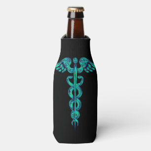 Porta-garrafa Doutor Caduceus Médico Turquesa Preto da