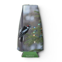 Downy Woodpecker e Árvore de Natal