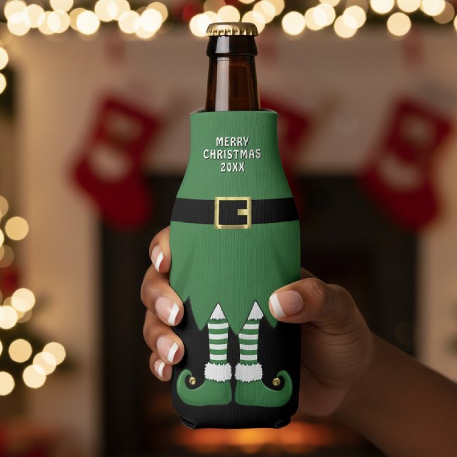 Porta-garrafa Duende de Natal Feriado Verde (Christmas Elf Holiday Green Bottle Cooler
)