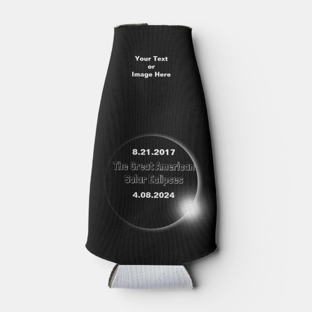 Porta-garrafa Eclipse Solar Duplamente Datado de 2024 & 2017 (Frente)