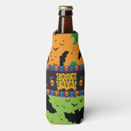 Porta-garrafa Eerie Bats e Moon Orange Skulls
