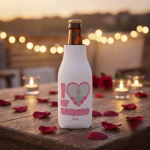 Porta-garrafa Eu Amo Meu Marido Personalizado – Adicionar Foto e