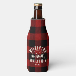 Porta-garrafa Família russa Nome Cabin Lake House Xadrez Vermelh