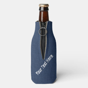 Porta-garrafa Faux Blue Jeans Tecido Cooler - Texto personalizad