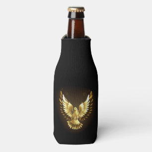 Porta-garrafa Faux Gold Foil Peace Dove em Preto