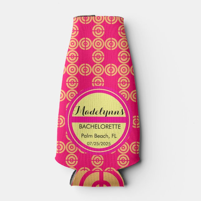 Porta-garrafa Favor de Festa de casamento Rosa Neon Cute Persona (Frente)