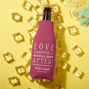 Porta-garrafa Felicidade Para Sempre MAGENTA Casamento