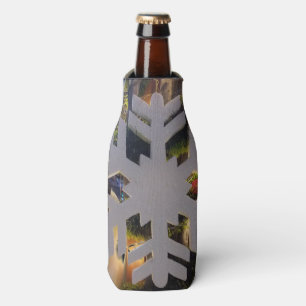 Porta-garrafa Feliz Natal e uma Arte em Floco de Neve Feliz ano 