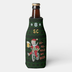 Porta-garrafa Feliz Natal Papai Noel Cerveja Humor Monograma
