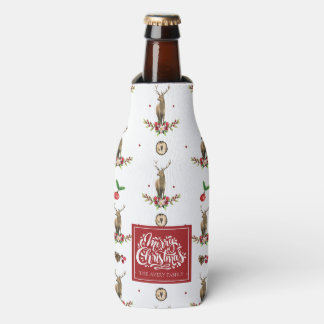 Porta-garrafa Feliz Natal Personalizado Padrão de Veado de Inver