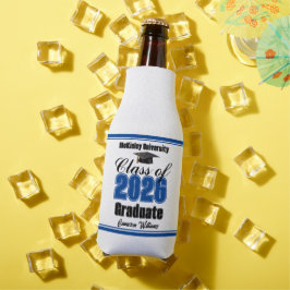 Porta-garrafa Festa de Graduação Personalizada Azul da Turma de 
