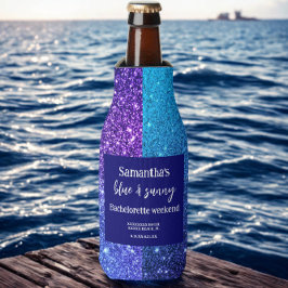 Porta-garrafa Festa de solteira brilhante azul