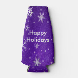 Porta-garrafa Flocos de neve brancos Flocos de fundo azuis Fresc