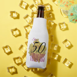 Porta-garrafa Flor amarelo de cacto 50 e aniversário fabuloso