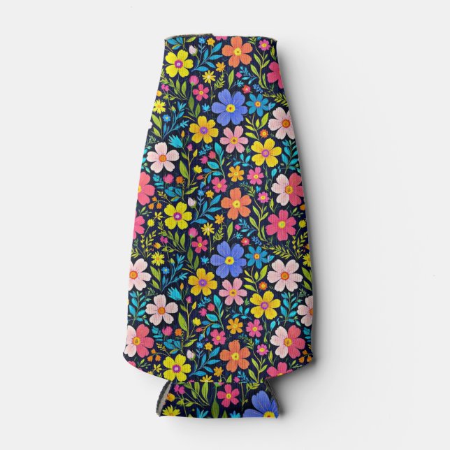 Porta-garrafa Floral Digital Painting Flowers Pattern-38875 (Frente)