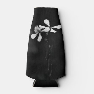 Porta-garrafa floral preto e branco mínimo