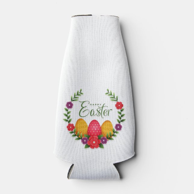 Porta-garrafa Flores De Ovos De felz pascoa-23798 (Frente)