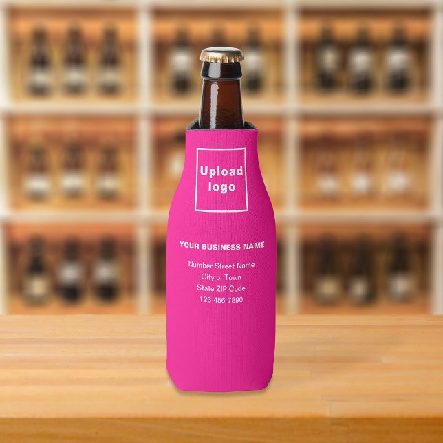 Porta-garrafa Freseira de Garrafa rosa da Marca comercial (Build brand name awareness. Your business brand on pink bottle cooler.)