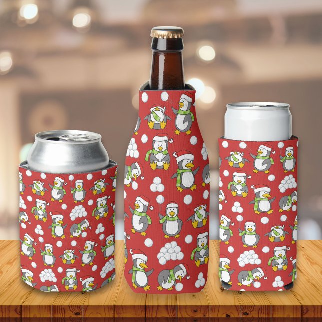 Porta-garrafa fundo de pinguins de Natal (Criador carregado)