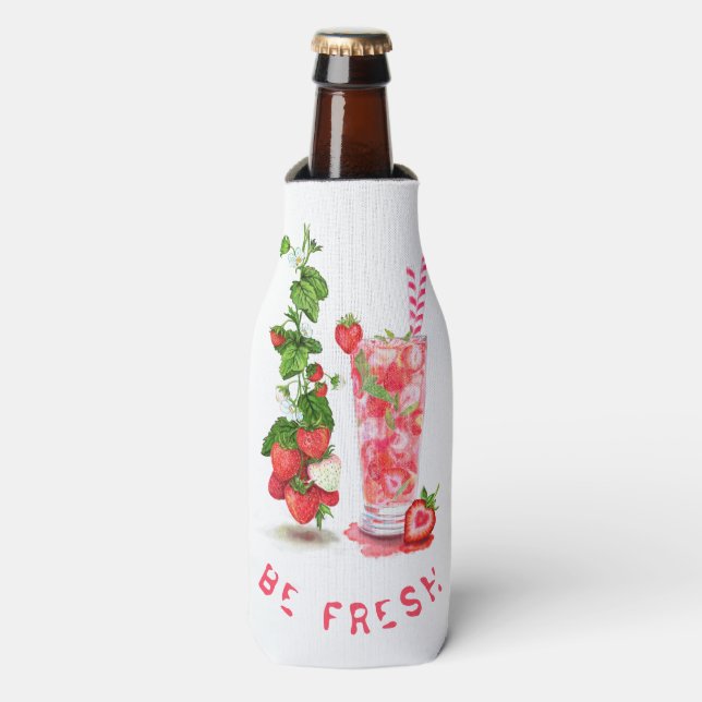 Porta-garrafa Garrafa de morango Fruta de gelado de gelado de Le (Frente da Garrafa)