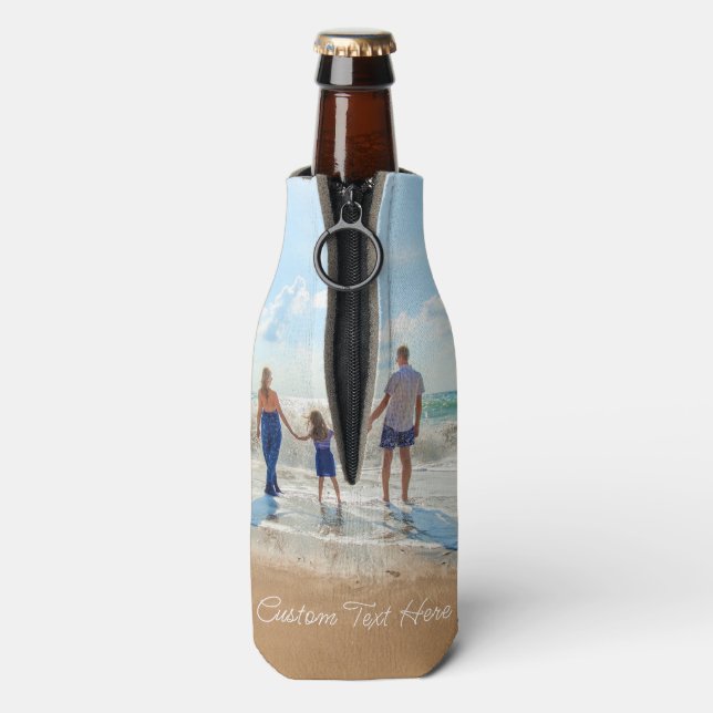 Porta-garrafa Garrafa Personalizada com Foto da Família e Texto (traseira da garrafa)