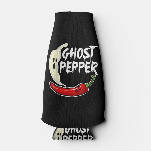 Porta-garrafa Ghost Pepper Funny Spicy Hot Halloween Peppe (Frente)