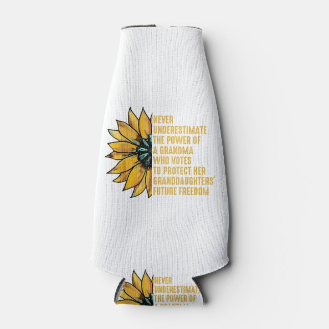 Porta-garrafa Girassol Nunca Subestima O Poder Da Avó (Frente)