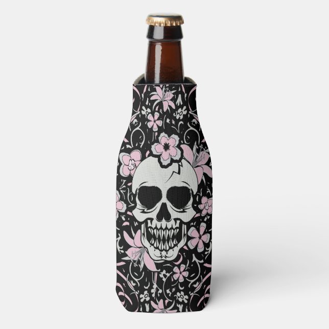 Porta-garrafa Girly Vintage Skull (Frente da Garrafa)