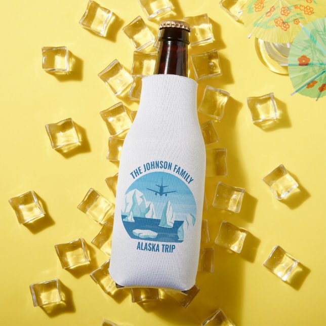 Porta-garrafa Glaciar Azul Personalizado Da Família Alaska (Verão in situ)