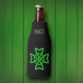 Porta-garrafa Green Celtic Knot irlandês