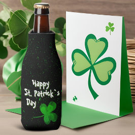 Porta-garrafa Green Shamrock Irish Happy Day, Rua feliz irlandes