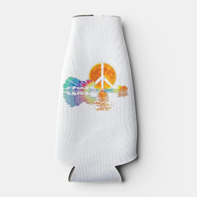 Porta-garrafa Guitar-lago Shadow Peace Love Guitar Hippie (Frente)