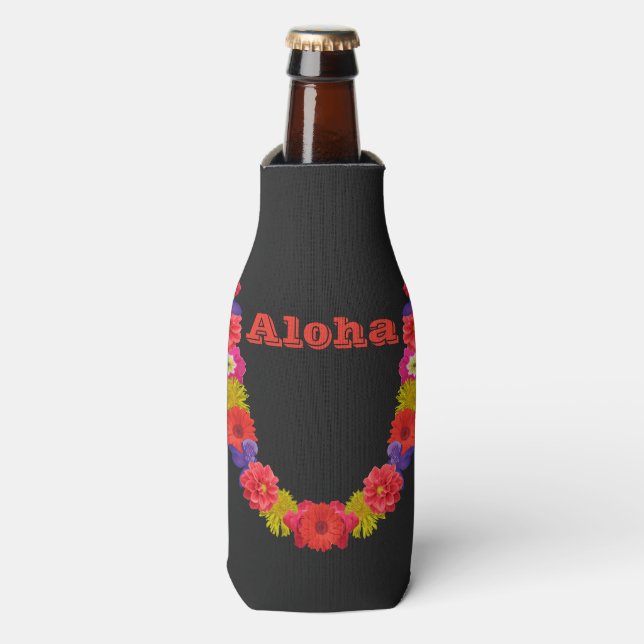 Porta-garrafa Hawaiian Lei — refrigeradores de bebidas personali (Frente da Garrafa)