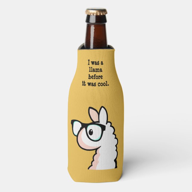 Porta-garrafa Hipster Llama (Frente da Garrafa)