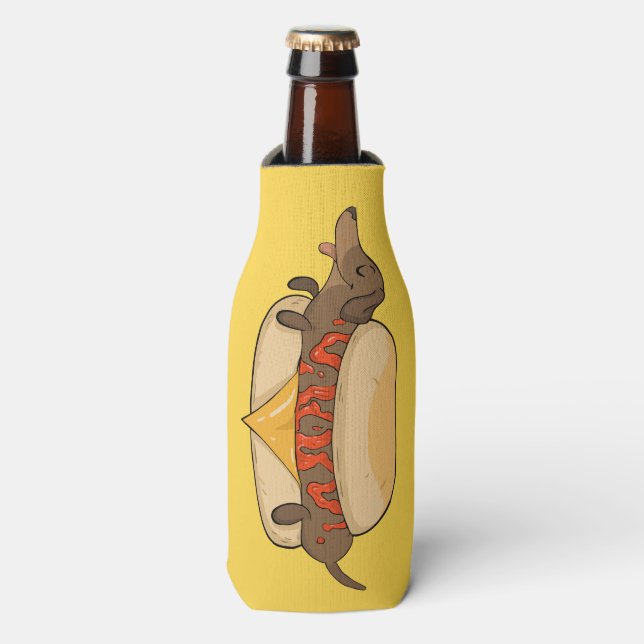 Porta-garrafa Hot Dog de Nome Personalizado (Frente da Garrafa)