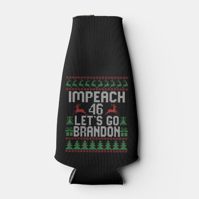 Porta-garrafa Impeach 46 Vamos Go Brandon Ugly Christmas Sweater (Frente)