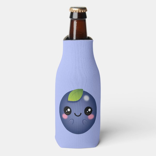 Porta-garrafa Kawaii Blueberry (Frente da Garrafa)