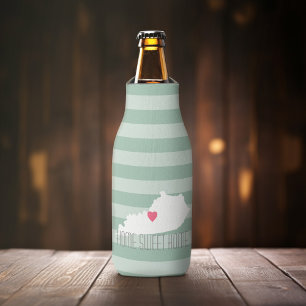 Porta-garrafa Kentucky Map Home State Love with Custom Heart