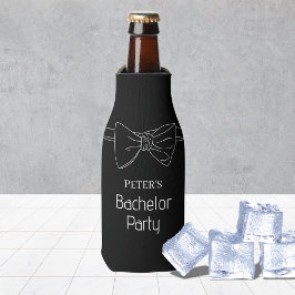 Porta-garrafa Laço Preto Personalizado Festa de Bacharel Cerveja