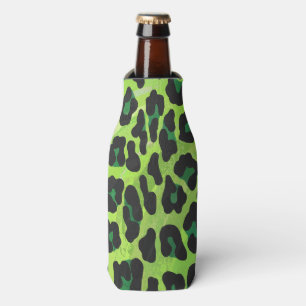 Porta-garrafa Leopardo Negro e Impressão Verde