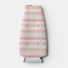 PORTA-GARRAFA LINHAS DE PINK E CREME HOLIDAY TREES PRESENTES