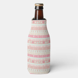 PORTA-GARRAFA LINHAS DE PINK E CREME HOLIDAY TREES PRESENTES
