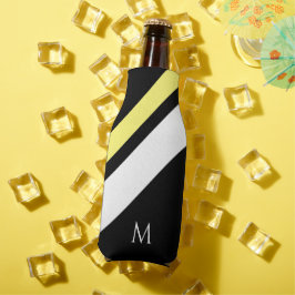 Porta-garrafa Linhas diagonais iniciais personalizadas em preto