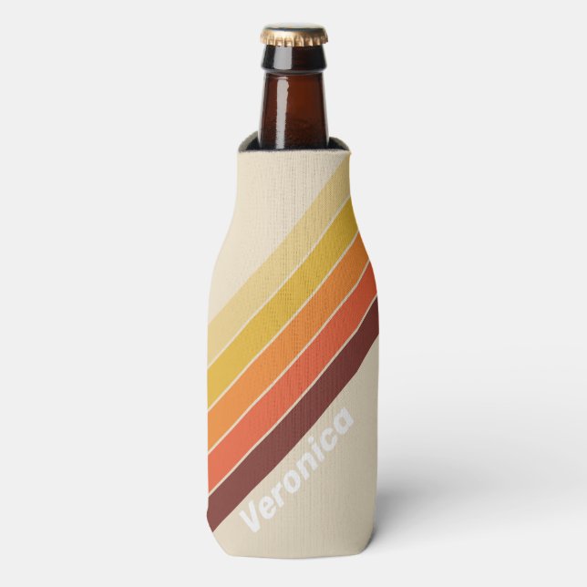 Porta-garrafa Listrado Retrô com Nome (Frente da Garrafa)
