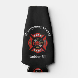 Porta-garrafa Logotipo do Red & Black Fire Department Personaliz