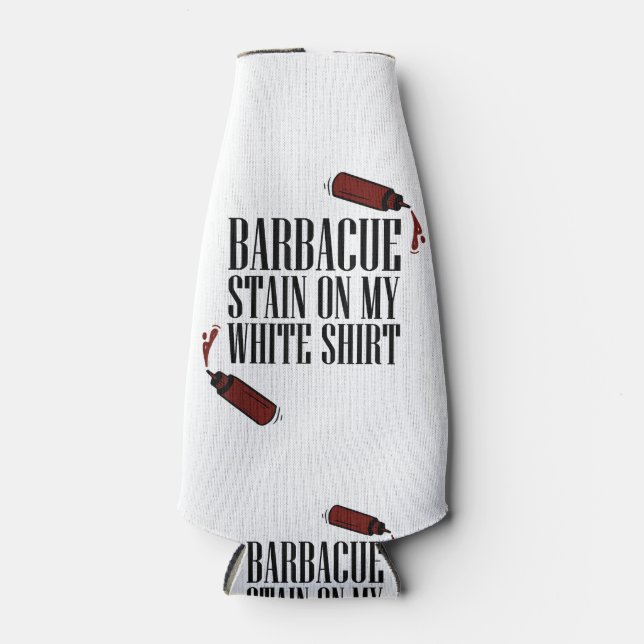 Porta-garrafa Manchas de churrasco na minha cor branca (Frente)